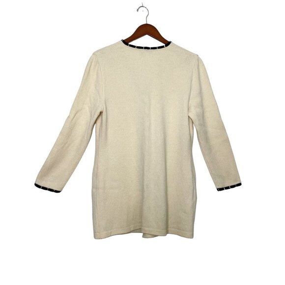 VTG St. John Collection Cream Knit Duster Cardigan Sweater- USA- Womens Size 10 - Picture 6 of 12